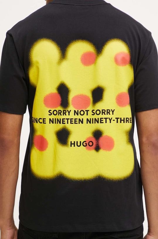 Bavlněné tričko HUGO černá 50519004