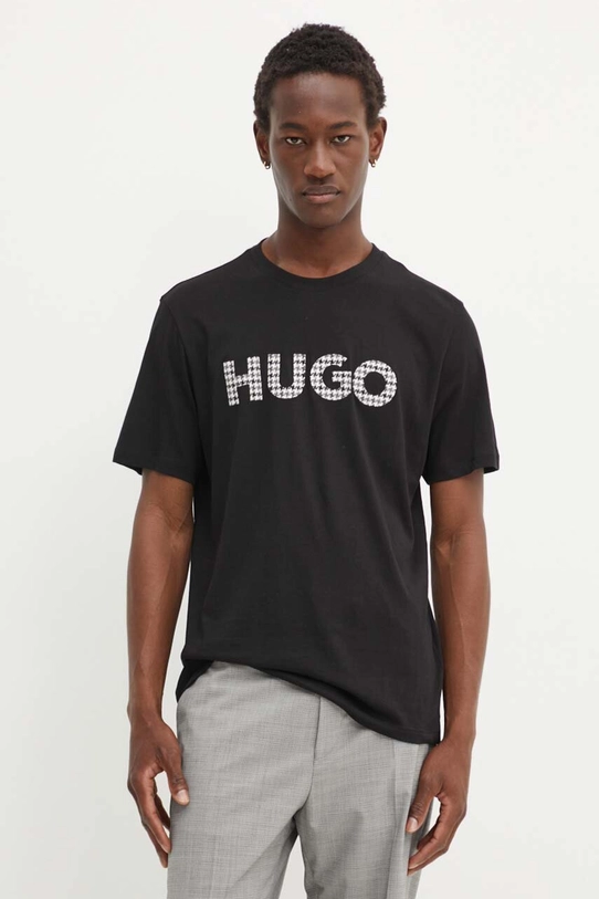 HUGO t-shirt bawełniany czarny 50519724