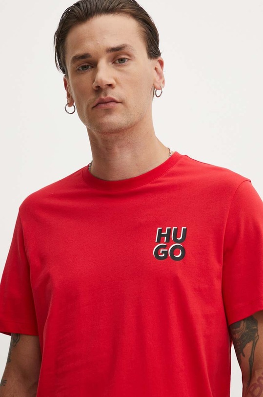 HUGO t-shirt bawełniany czerwony 50522434