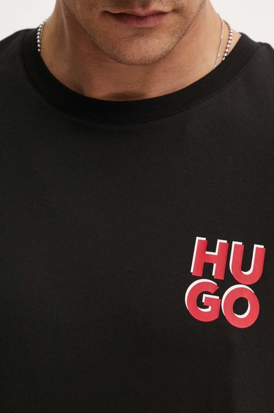 Bavlněné tričko HUGO 50522434 černá