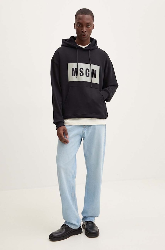 MSGM t-shirt bawełniany 3740MM102.247798 beżowy AW24