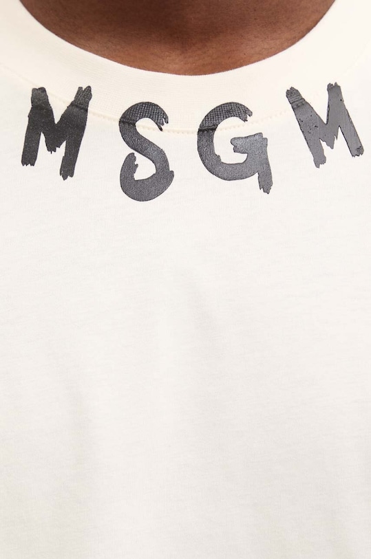 MSGM t-shirt bawełniany 3740MM102.247798 beżowy
