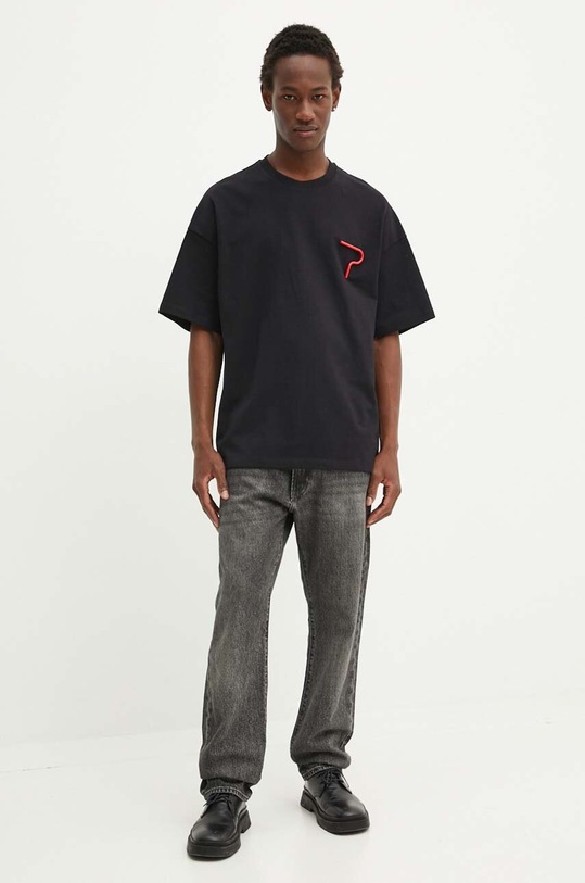 Bavlněné tričko MSGM 3740MM134.247513 černá AW24