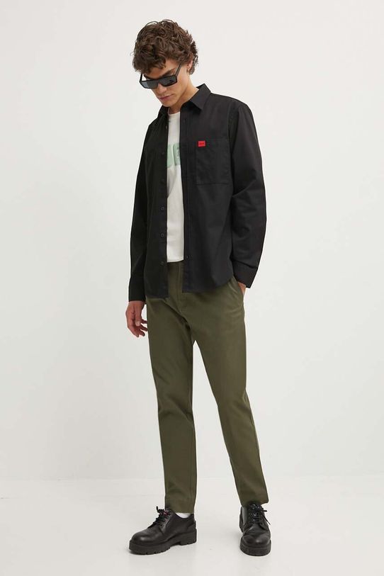 HUGO t-shirt bawełniany 50516624 beżowy AW24