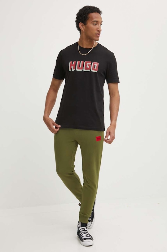 HUGO t-shirt bawełniany 50516624 czarny AW24