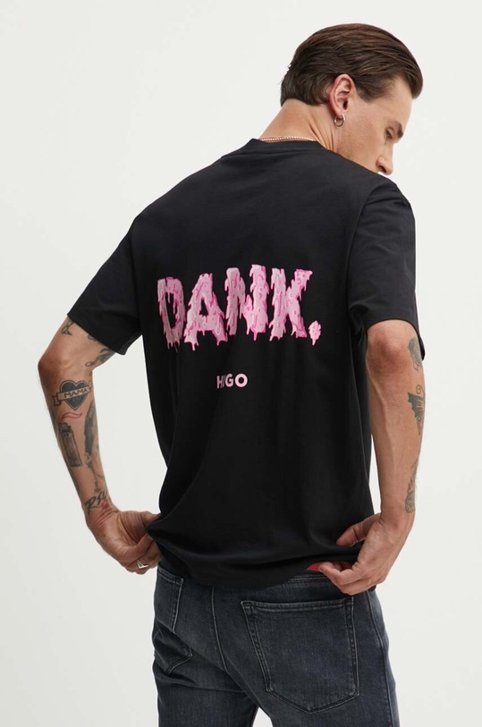HUGO t-shirt bawełniany czarny 50517645