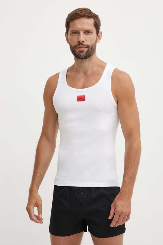 HUGO t-shirt z elastanem biały 50515657