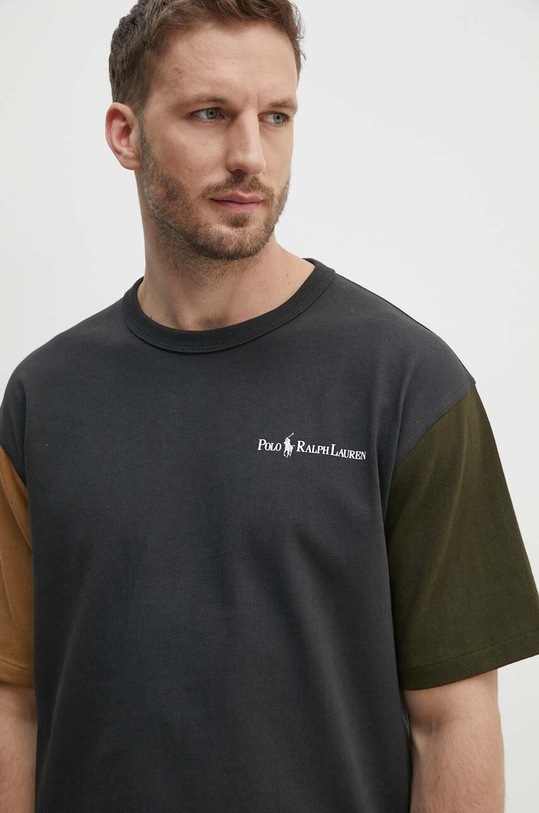 Βαμβακερό μπλουζάκι Polo Ralph Lauren γκρί 710950137