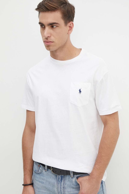 Polo Ralph Lauren tricou din bumbac uni alb 710707095