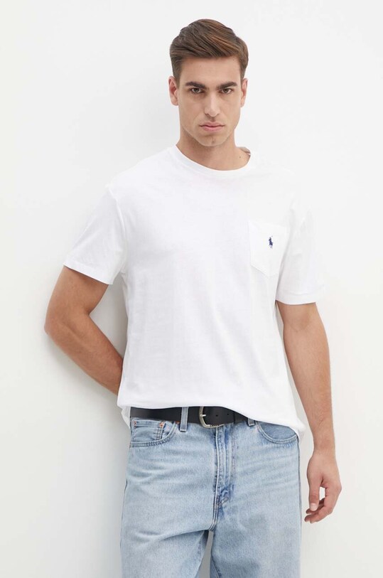 Polo Ralph Lauren tricou din bumbac 710707095 alb AW24