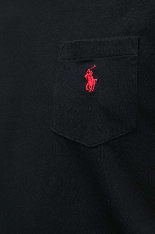 Βαμβακερό μπλουζάκι Polo Ralph Lauren 710707095 μαύρο