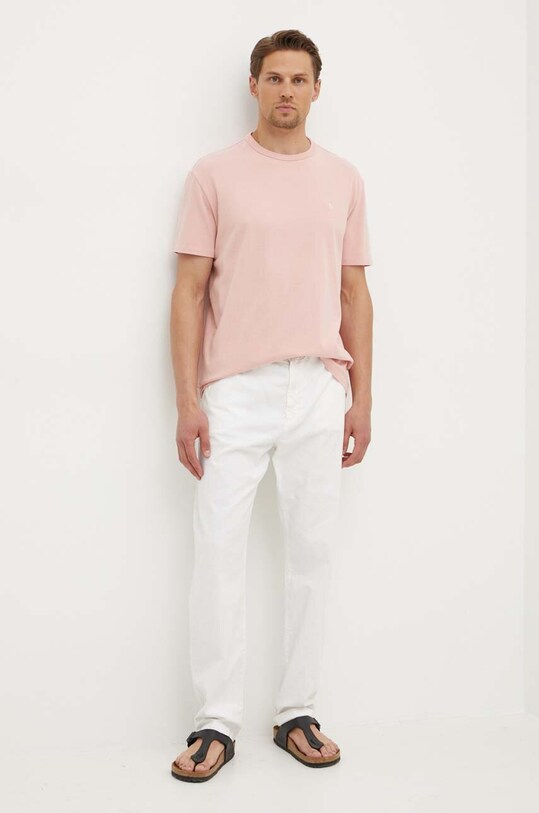 Хлопковая футболка Polo Ralph Lauren 710916698 розовый AW24