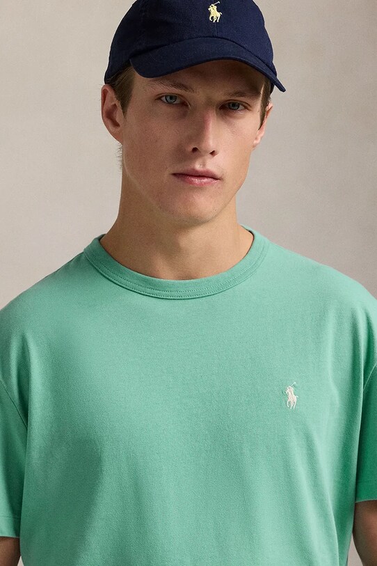 Βαμβακερό μπλουζάκι Polo Ralph Lauren πράσινο 710916698