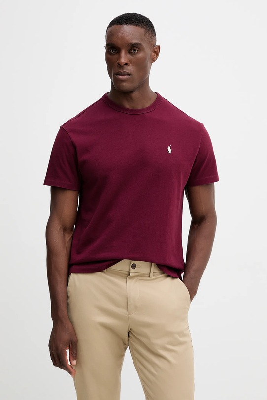 Polo Ralph Lauren tricou din bumbac uni burgundia 710916698