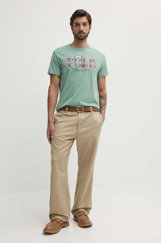 Polo Ralph Lauren t-shirt bawełniany 710941855 zielony AW24