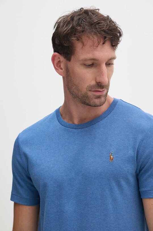 Βαμβακερό μπλουζάκι Polo Ralph Lauren μπλε 710740727