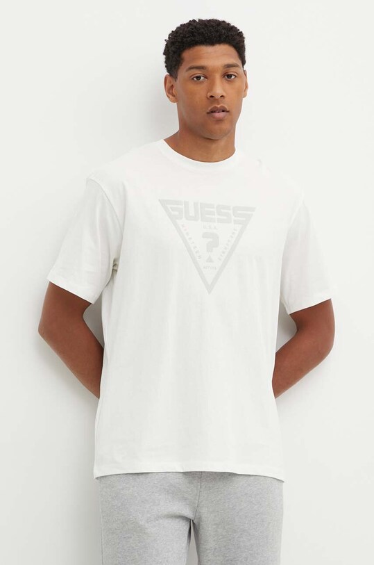 Guess tricou din bumbac ALINO bej Z4YI00.I3Z14