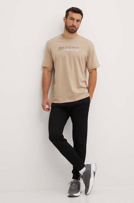 Guess tricou din bumbac HOZIER Z4YI07.I3Z14 bej AW24