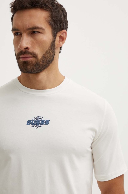 Guess t-shirt GLEAN z elastanem beżowy Z4YI08.J1314