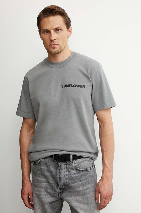 Sunflower tricou din bumbac print gri 2013.SFR