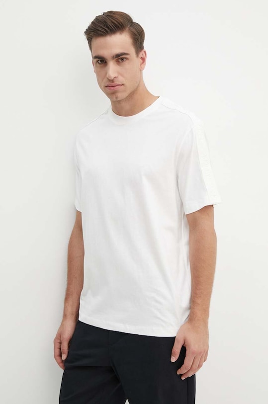 Bavlněné tričko Armani Exchange kulatý bílá 6DZTLA.ZJ9JZ