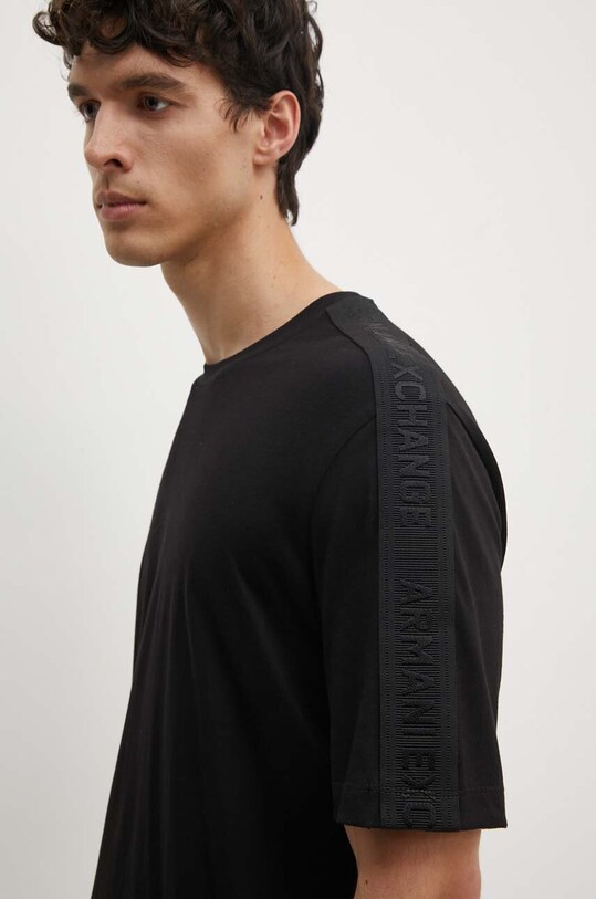 Armani Exchange tricou din bumbac imprimeu negru 6DZTLA.ZJ9JZ