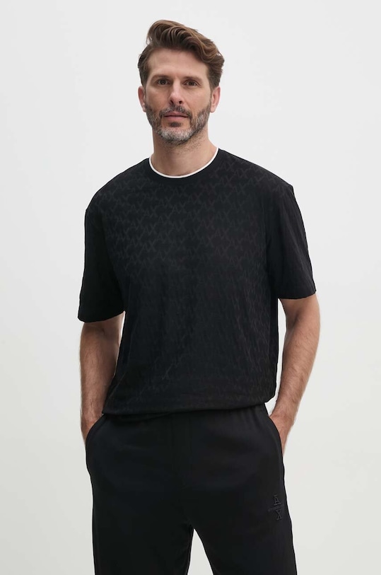 Pamučna majica Armani Exchange crna 6DZTLB.ZJ2ZZ