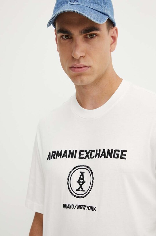 Bavlnené tričko Armani Exchange biela 6DZTLC.ZJ9JZ