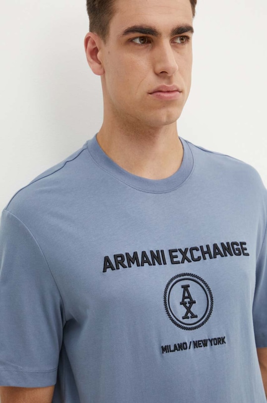 Armani Exchange t-shirt bawełniany regular niebieski 6DZTLC.ZJ9JZ