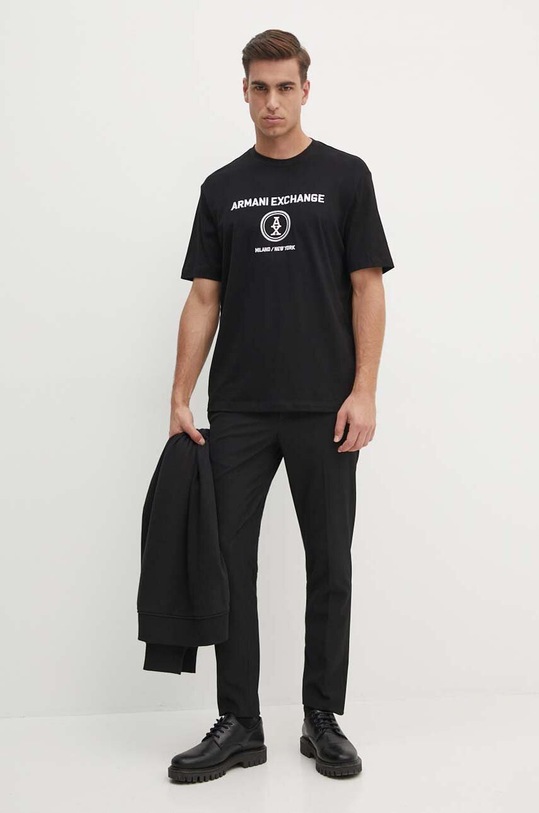 Armani Exchange t-shirt bawełniany 6DZTLC.ZJ9JZ czarny AW24