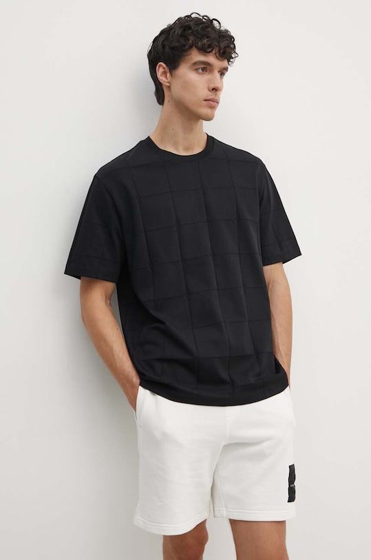 Bavlněné tričko Armani Exchange kulatý černá 6DZTLK.ZJ2ZZ