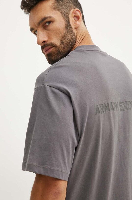 Armani Exchange t-shirt bawełniany nadruk szary 6DZTLS.ZJLFZ