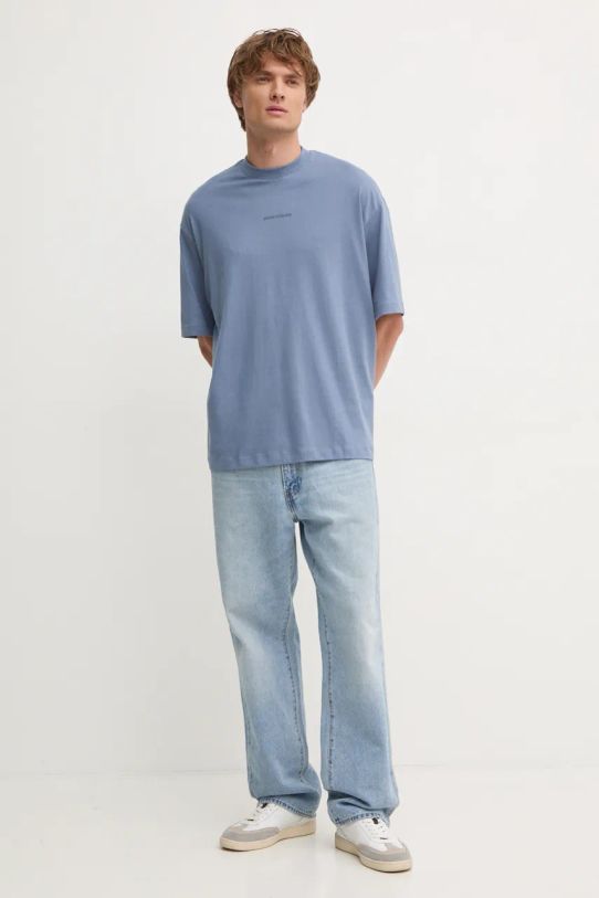 Pamučna majica Armani Exchange 6DZTLS.ZJLFZ plava NC24