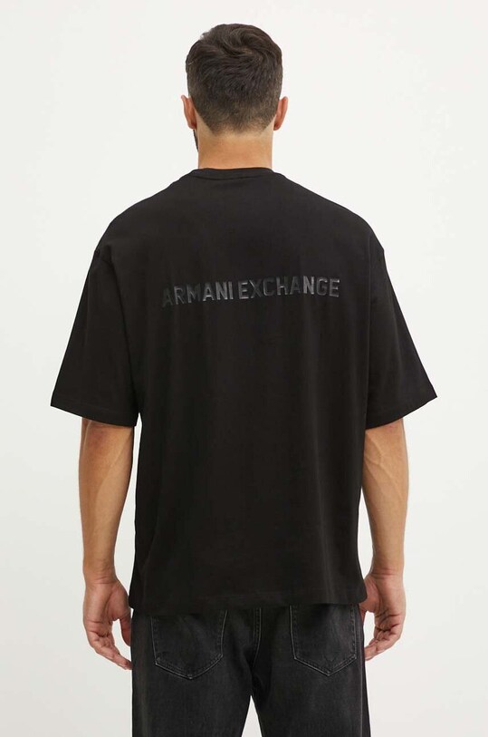 Armani Exchange tricou din bumbac print negru 6DZTLS.ZJLFZ