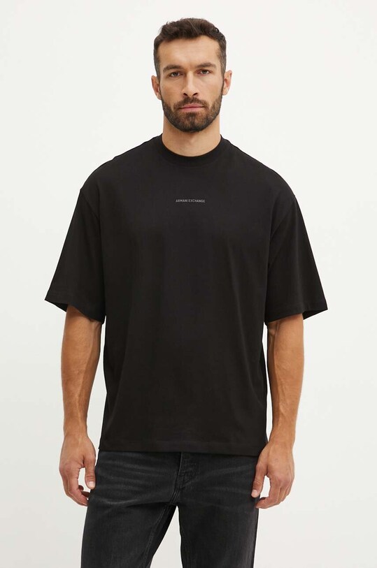 Armani Exchange tricou din bumbac 6DZTLS.ZJLFZ negru NC24
