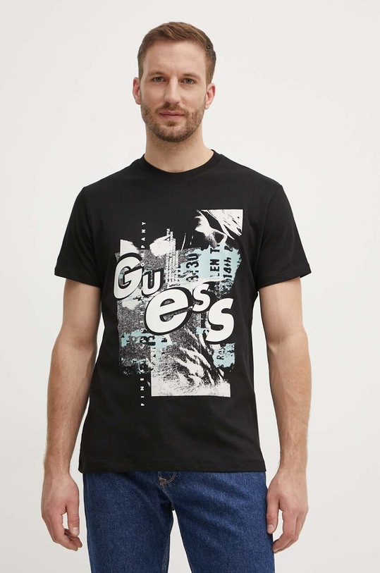 Guess t-shirt bawełniany czarny M4YI02.I3Z14