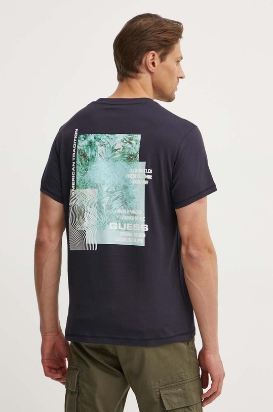 Guess t-shirt bawełniany nadruk granatowy M4YI03.I3Z14