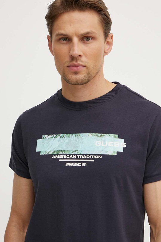 Guess t-shirt bawełniany granatowy M4YI03.I3Z14