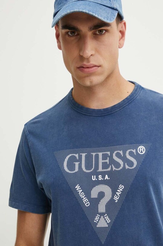 Guess t-shirt bawełniany granatowy M4YI05.I3Z14
