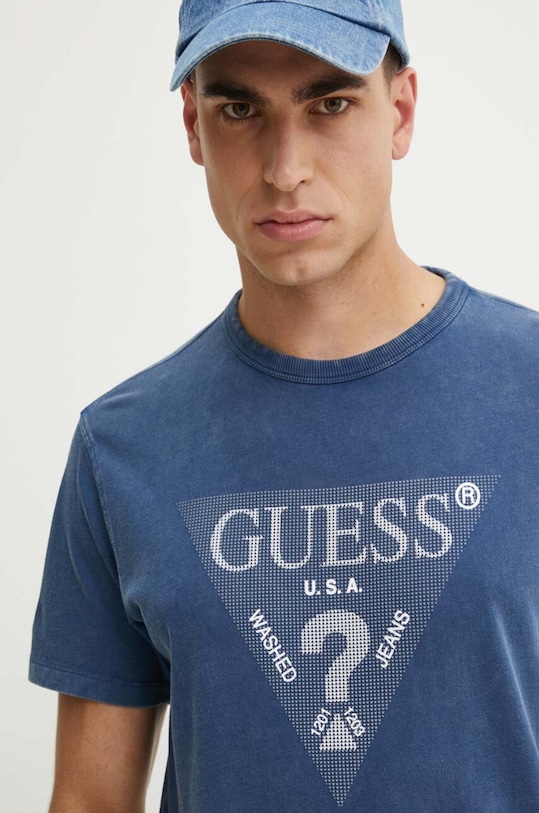 Guess t-shirt bawełniany granatowy M4YI05.I3Z14