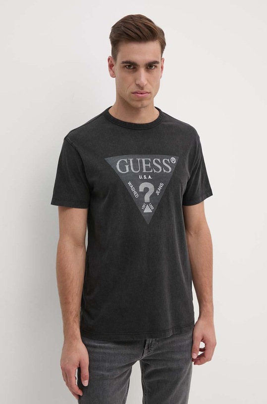 Guess t-shirt bawełniany regular czarny M4YI05.I3Z14
