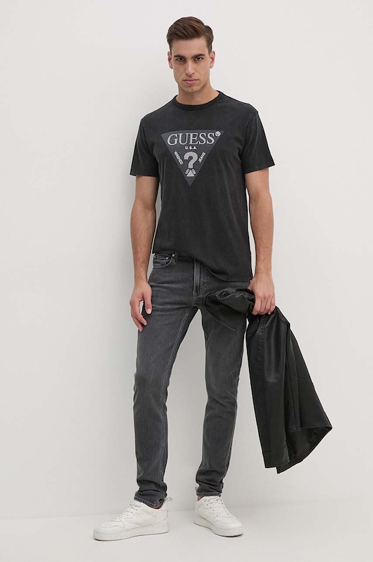 Guess t-shirt bawełniany M4YI05.I3Z14 czarny AW24