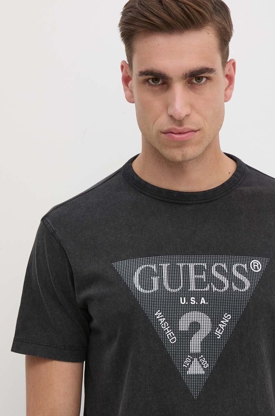 Guess t-shirt bawełniany czarny M4YI05.I3Z14