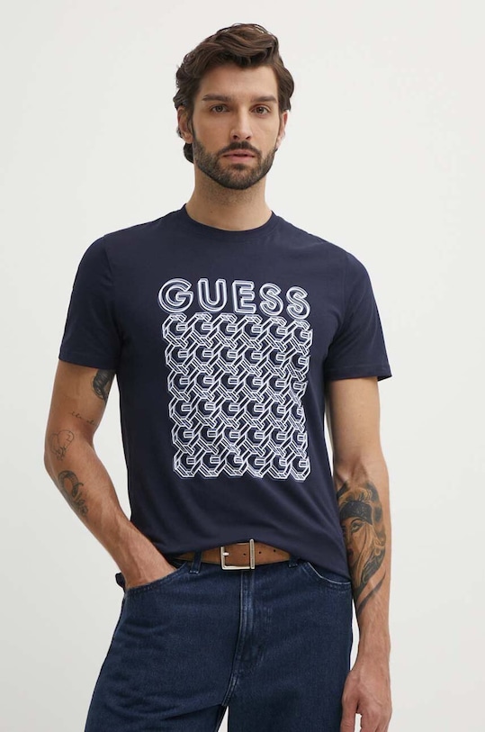 Guess t-shirt granatowy M4YI29.J1314