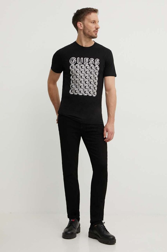 Guess t-shirt z elastanem czarny M4YI29.J1314
