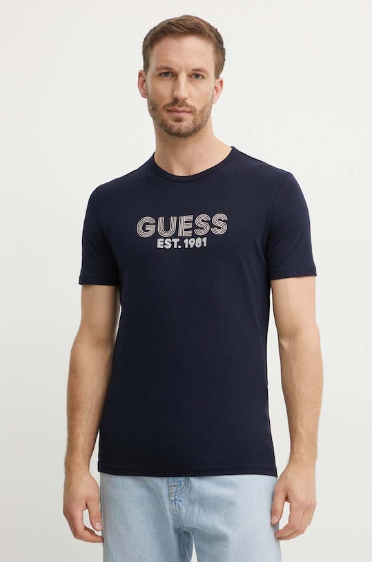 Guess t-shirt z elastanem granatowy M4YI30.J1314