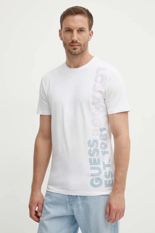 Guess tricou print alb M4YI34.J1314