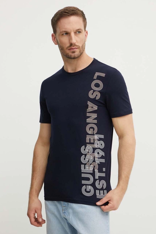 Guess t-shirt z elastanem granatowy M4YI34.J1314