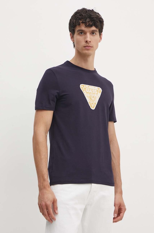 Guess t-shirt z elastanem granatowy M4YI35.J1314