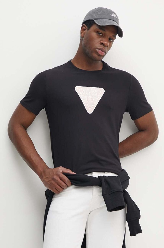 Guess t-shirt z elastanem czarny M4YI35.J1314